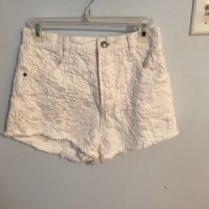 Free people white embroidered shorts